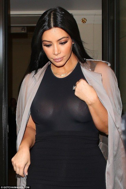 Kim Kardashian Boobs In Braless Sheer Black Dress exclusive gallery photo - high quality adult content