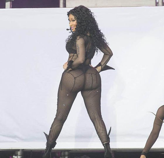Nicki Minaj Booty And Busty Display In Net Bodysuit Thong exclusive gallery photo - high quality adult content