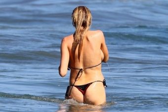 Charlotte Mckinneys Boobs Barely Stay In Her Bikini/model Charlotte Mckinney Shows Off Her Beach Bod With Actor Stephen Dorff exclusive gallery photo - high quality adult content