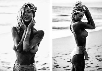 Paige Marie Evans Naked/paige Marie Evans Topless In Black And White On The Sand exclusive gallery photo - high quality adult content