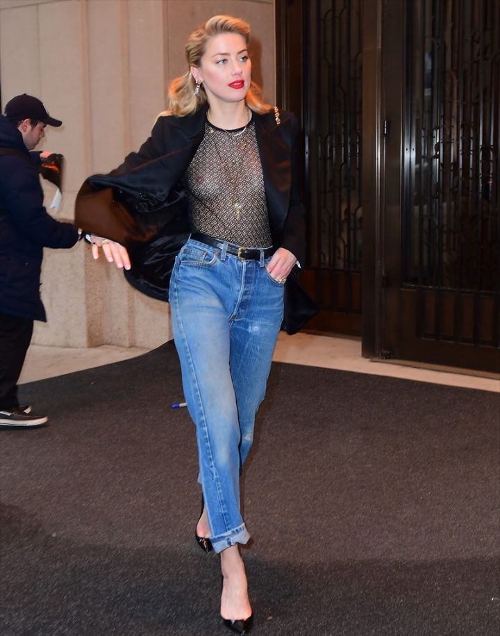 Amber Heard Shows Off Her Nipples In Sheer Blouse exclusive gallery photo - high quality adult content