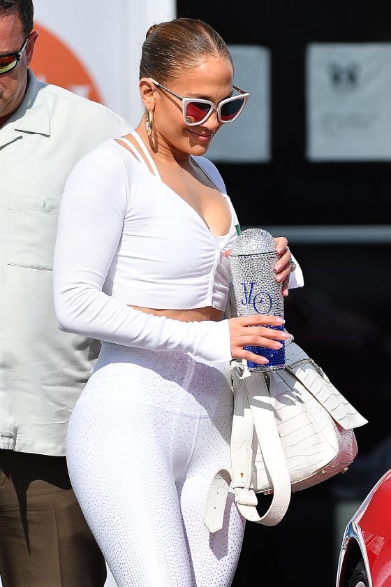 Jennifer Lopez Shows Off Her Beautiful Booty In Skin Tight White Leggings As She Hits The Gym exclusive gallery photo - high quality adult content