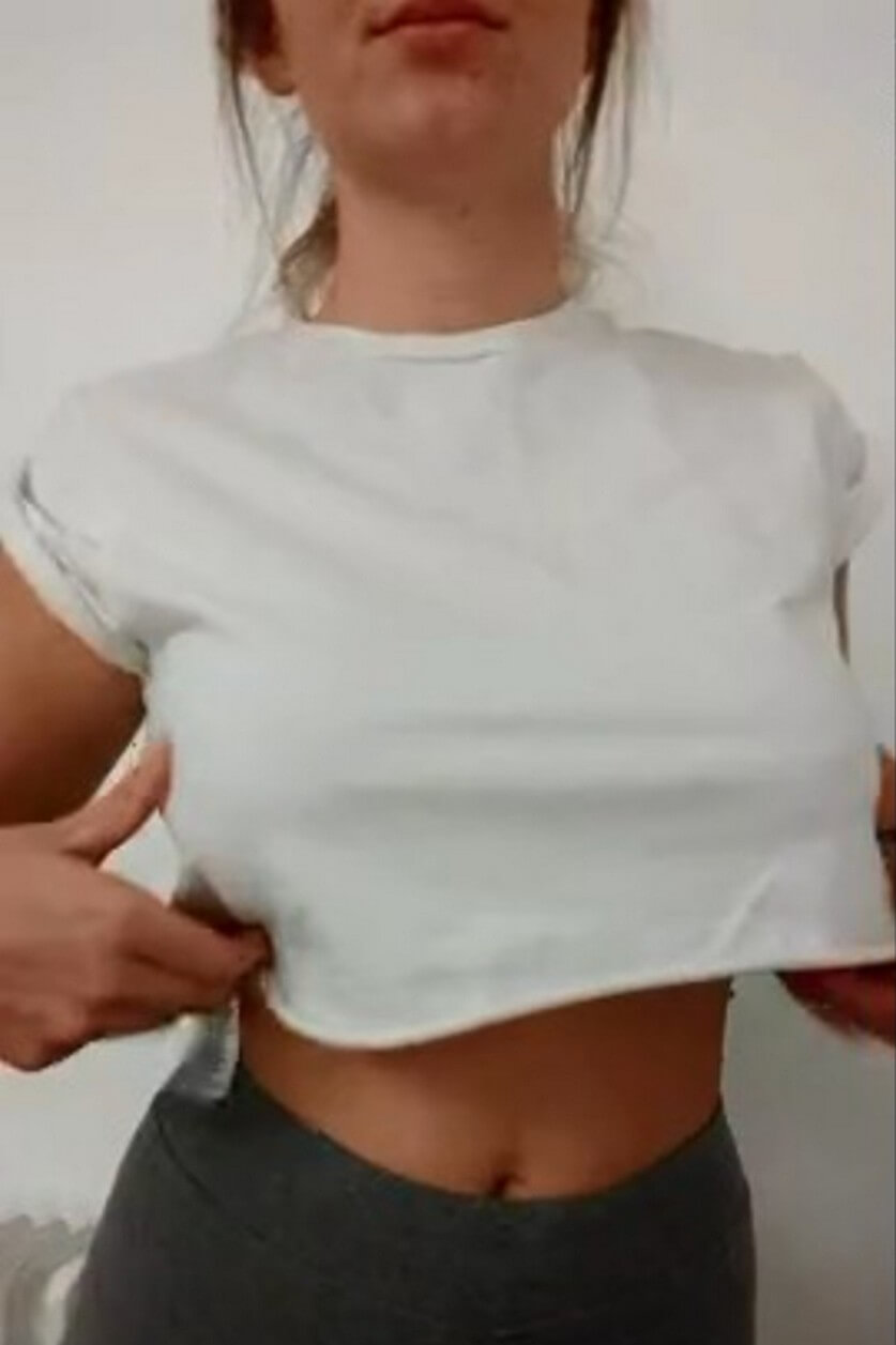 Big Racks Drop From Braless White Top Gif exclusive gallery photo - high quality adult content