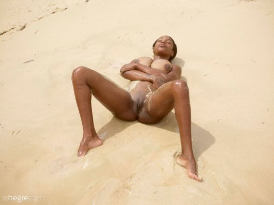 Kiky Shows Big Saggy Black Tits Beach exclusive gallery photo - high quality adult content