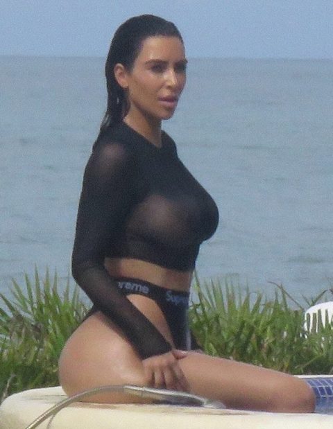 Kim Kardashian See Wet T Shirt exclusive gallery photo - high quality adult content