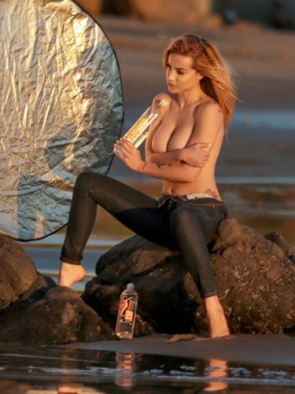 Elizabeth Marxs Posing Topless For A  Water Shoot In Malibu exclusive gallery photo - high quality adult content